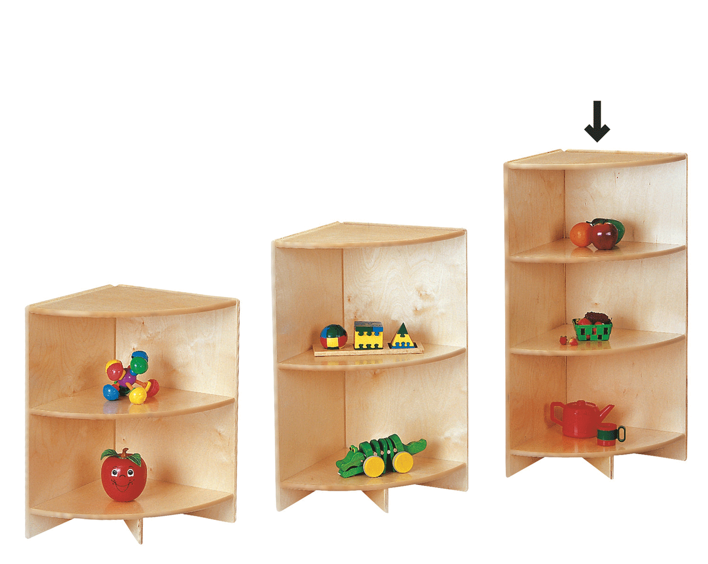 Jonti-Craft KYDZ Curves Corner Shelving Unit 35" (JON-4013JC)