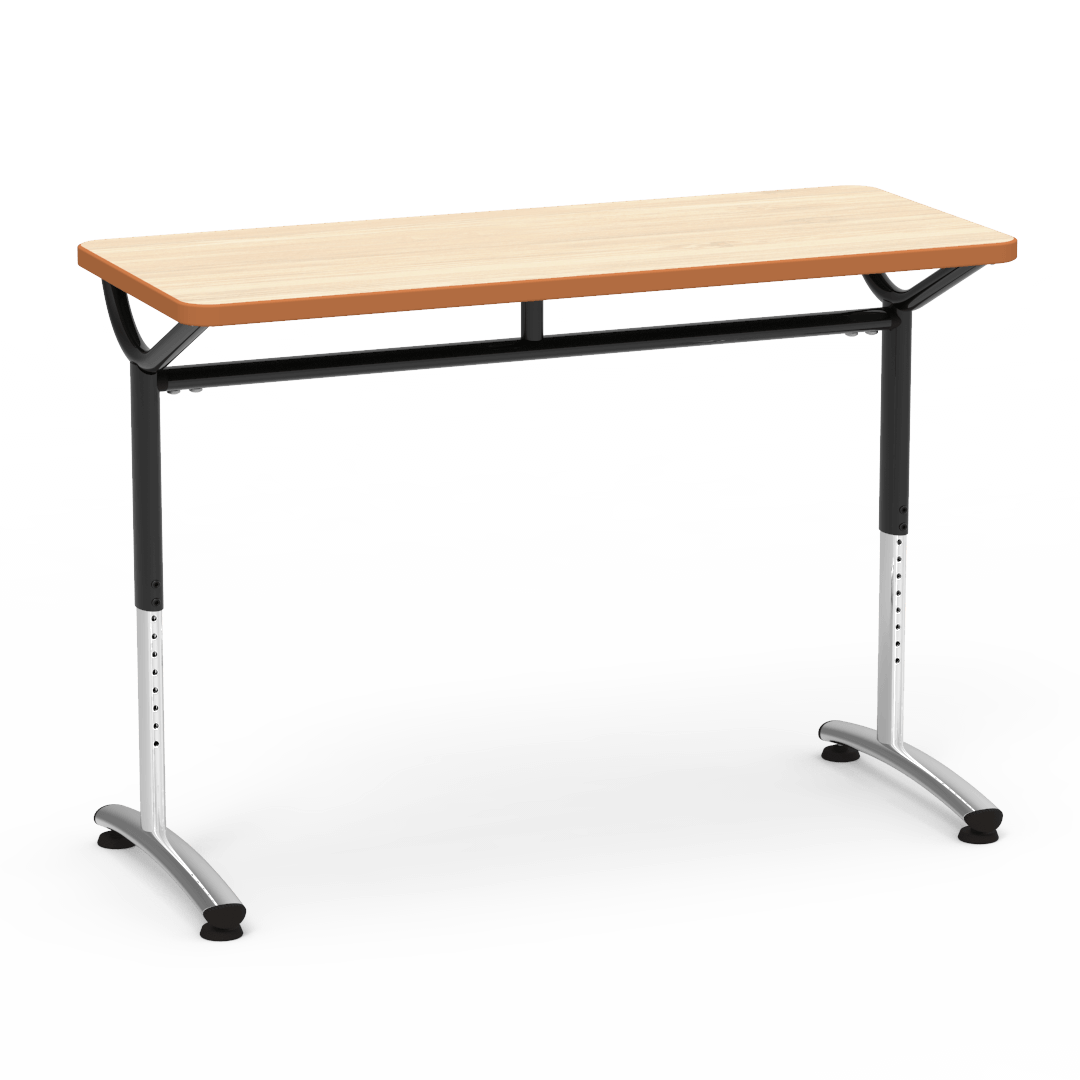 Virco TEXT Series Training Study Computer Desk Table 48"W x 20"D x 26"-34"H (TABLE-TE20488YADJ)