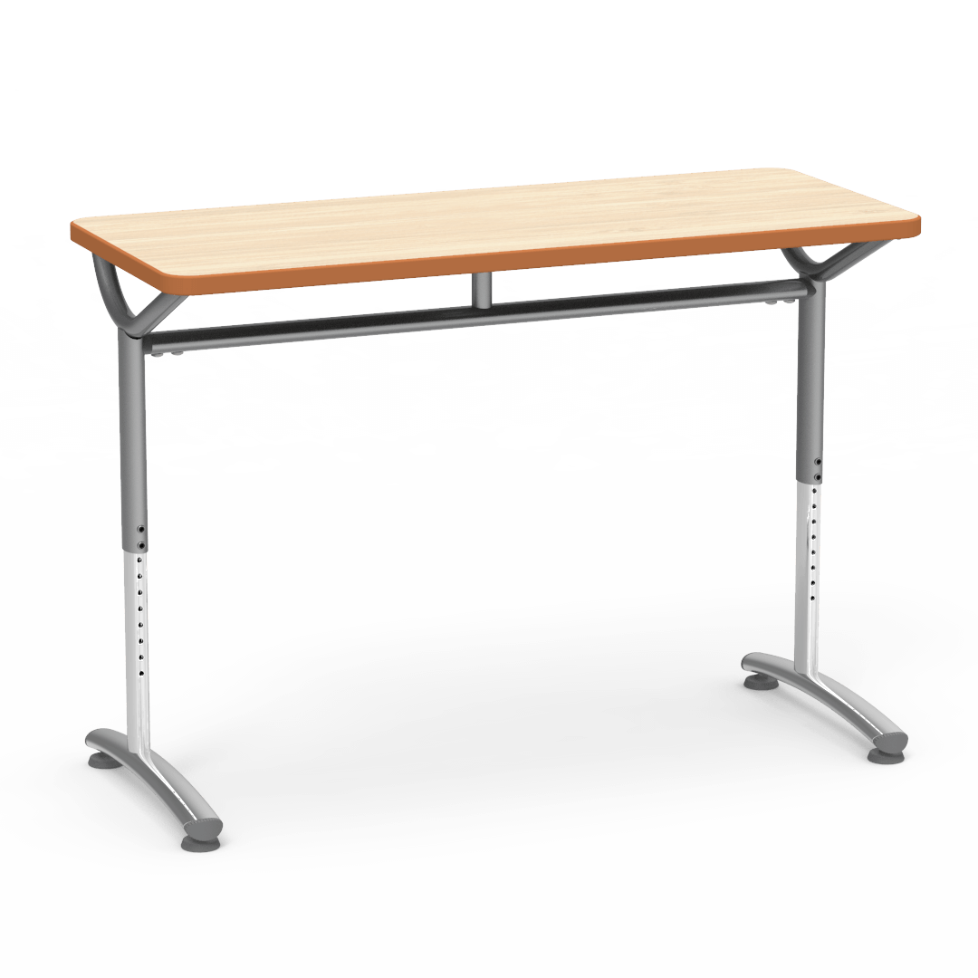 Virco TEXT Series Training Study Computer Desk Table 48"W x 20"D x 26"-34"H (TABLE-TE20488YADJ)