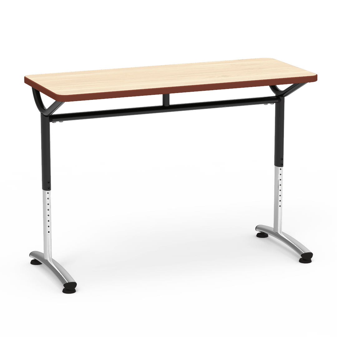 Virco TEXT Series Training Study Computer Desk Table 48"W x 20"D x 26"-34"H (TABLE-TE20488YADJ)