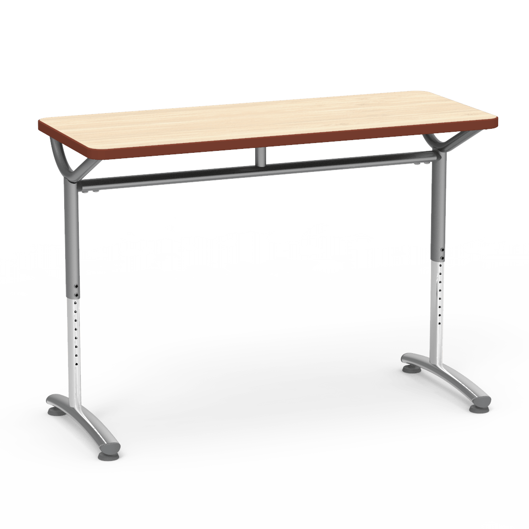 Virco TEXT Series Training Study Computer Desk Table 48"W x 20"D x 26"-34"H (TABLE-TE20488YADJ)