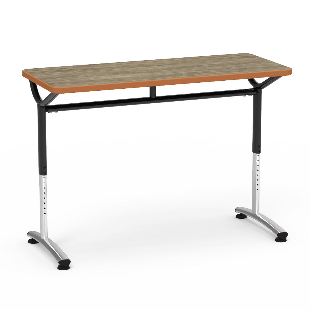 Virco TEXT Series Training Study Computer Desk Table 48"W x 20"D x 26"-34"H (TABLE-TE20488YADJ)