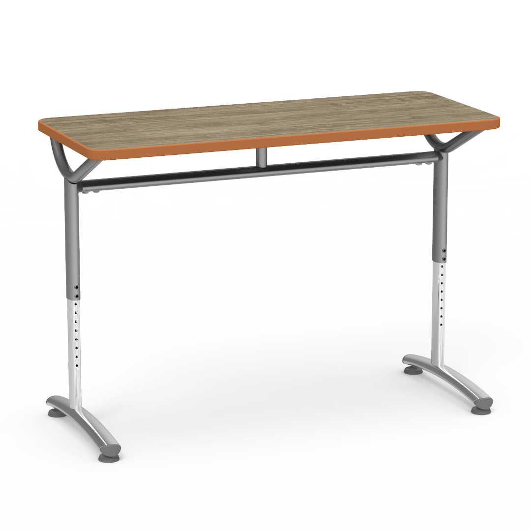 Virco TEXT Series Training Study Computer Desk Table 48"W x 20"D x 26"-34"H (TABLE-TE20488YADJ)