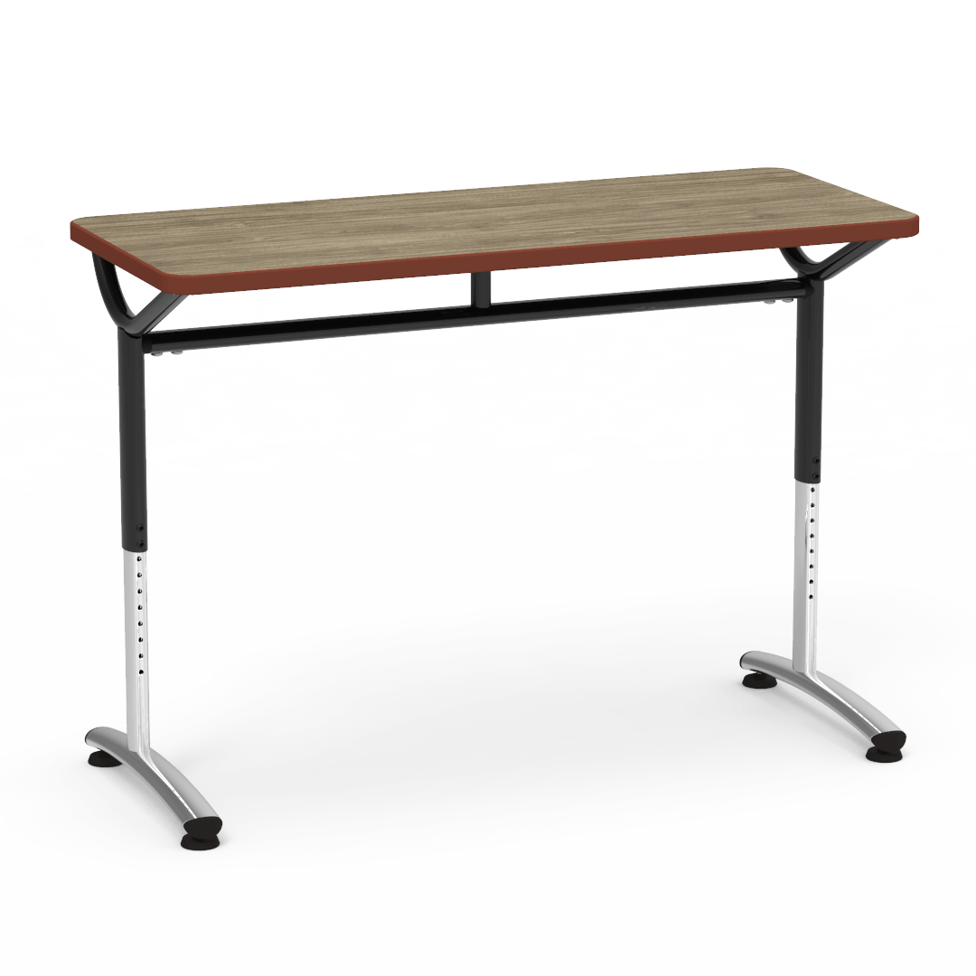 Virco TEXT Series Training Study Computer Desk Table 48"W x 20"D x 26"-34"H (TABLE-TE20488YADJ)