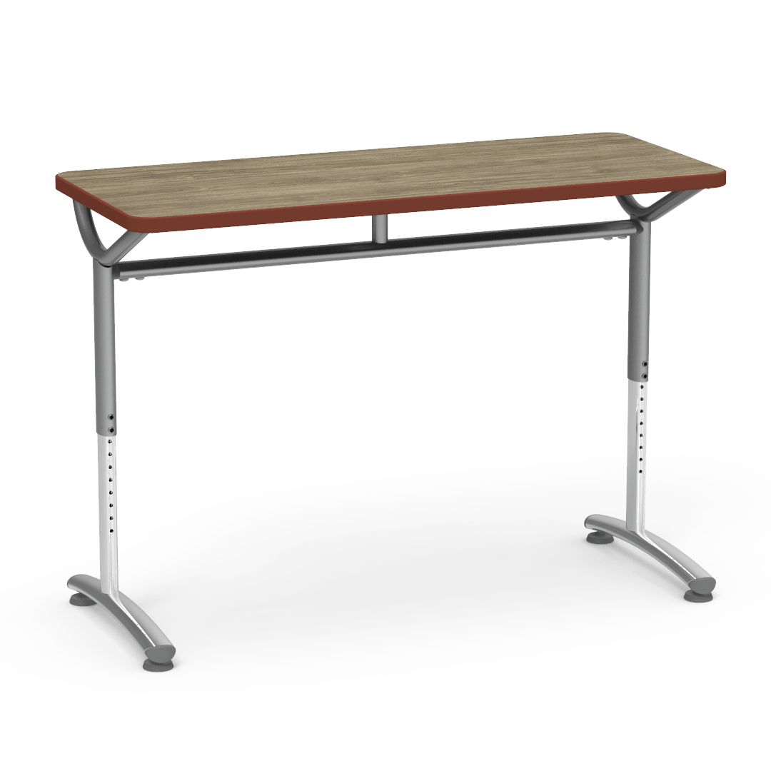 Virco TEXT Series Training Study Computer Desk Table 48"W x 20"D x 26"-34"H (TABLE-TE20488YADJ)