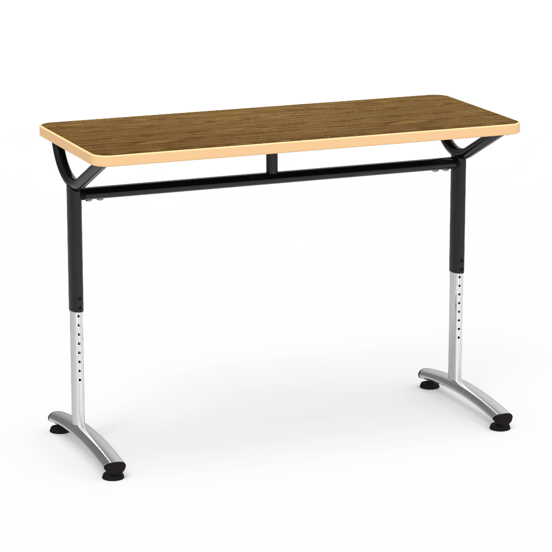 Virco TEXT Series Training Study Computer Desk Table 48"W x 20"D x 26"-34"H (TABLE-TE20488YADJ)