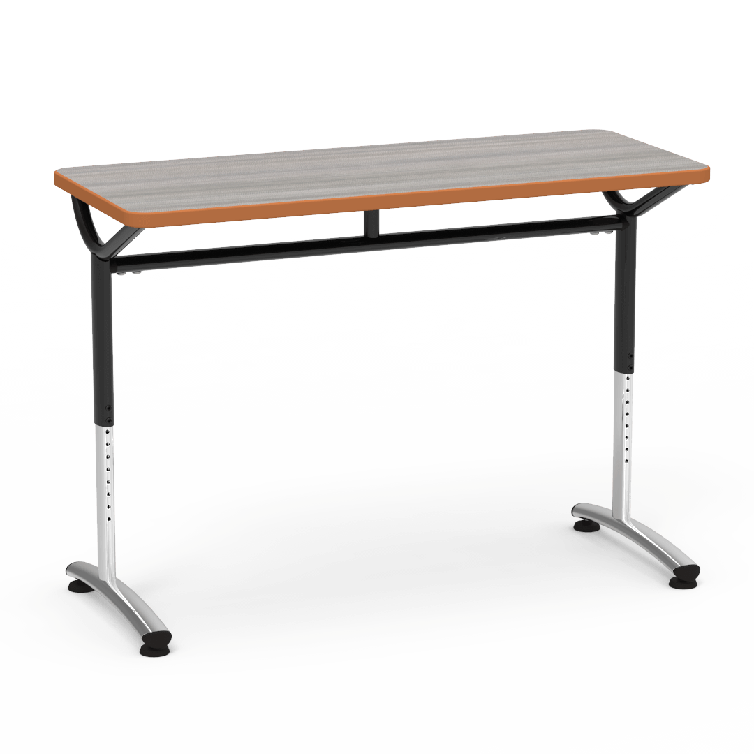 Virco TEXT Series Training Study Computer Desk Table 48"W x 20"D x 26"-34"H (TABLE-TE20488YADJ)