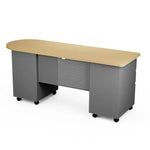 Allied Teacher Desk Double Pedestal Bullet Top Mobile Classroom Desk - 70