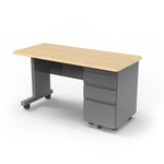 Allied Mobile Single Pedestal Teacher & Administrator Desk with Lockable Storage - 54