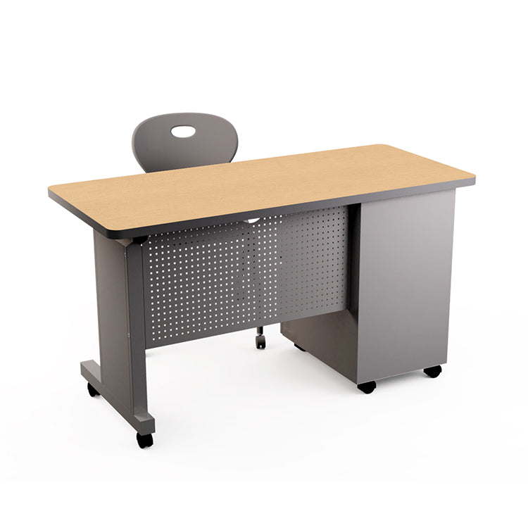 Allied Mobile Single Pedestal Teacher & Administrator Desk with Lockable Storage - 54"W x 24"D x 30"H (ALD-MTSP2454)