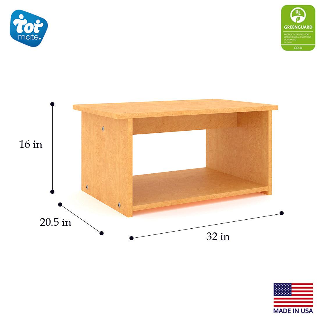 Tot Mate Creative Toddler Exploration Center with Block Grids and Storage 32"W x 20.5"D x 16"H Assembled (TOT - TM2125A) - SchoolOutlet