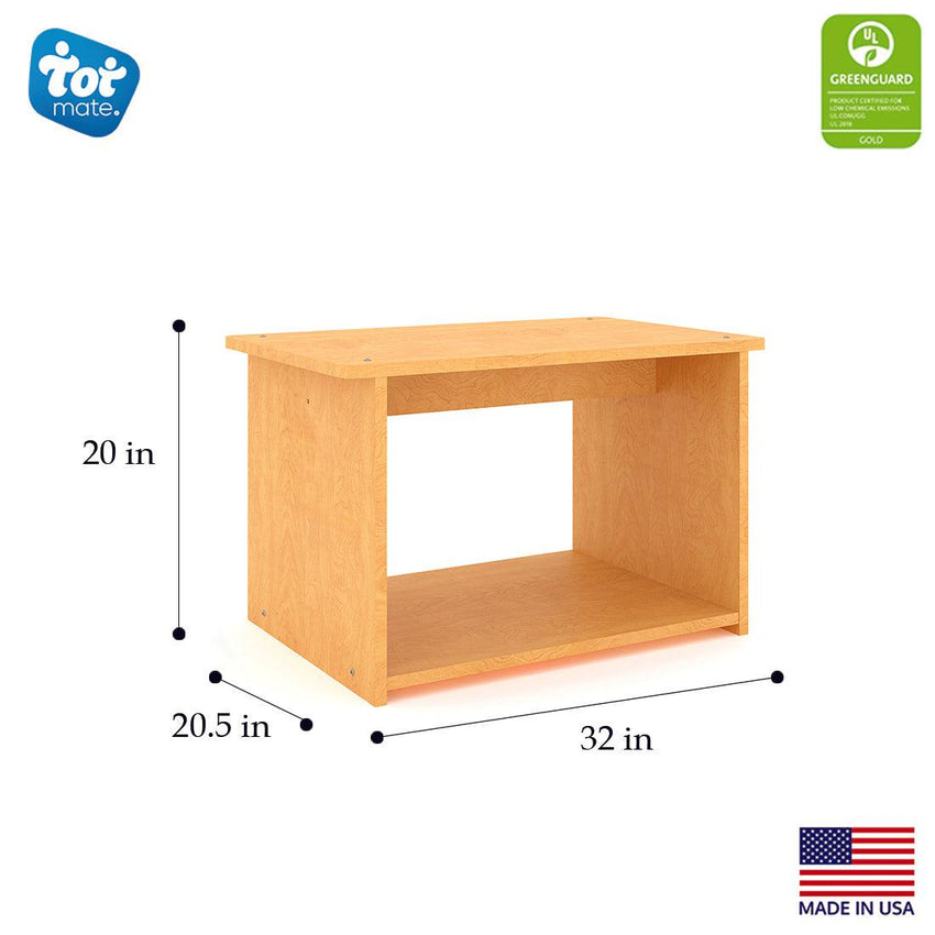 Tot Mate Creative Preschool Exploration Center with Block Grids and Storage 32"W x 20.5"D x 20"H Assembled (TOT - TM2127A) - SchoolOutlet