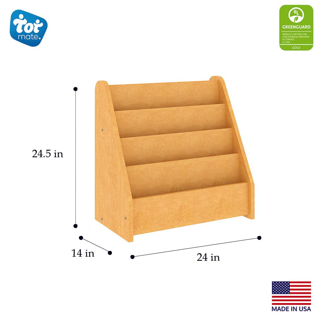 Tot Mate Inviting 4 - Tier Front - Facing Children's Bookshelf 24"W x 14"D x 24.5"H (TOT - TM2132A) - SchoolOutlet