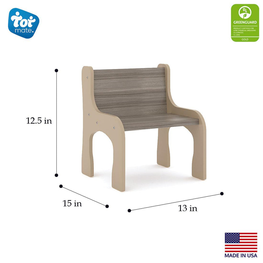Tot Mate Stability Focused Toddler Daycare Activity Chair 13"W x 12.5"D x 15"H Unassemble (TOT - TM2135R) - SchoolOutlet