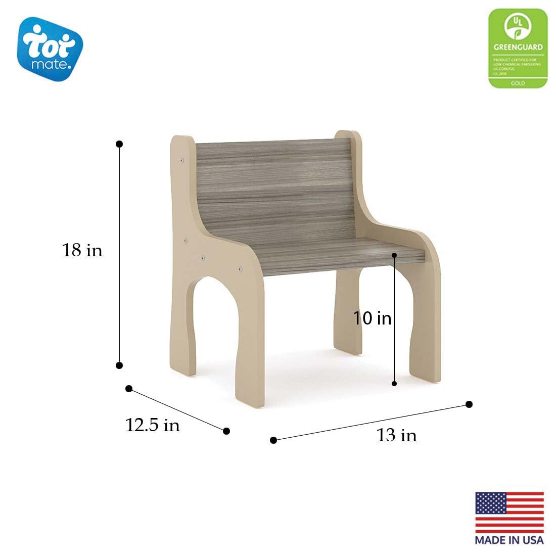 Tot Mate Stability - Focused Kids' Ergonomic Activity Chair 13"W x 12.5"D x 18"H Assembled (TOT - TM2136A) - SchoolOutlet