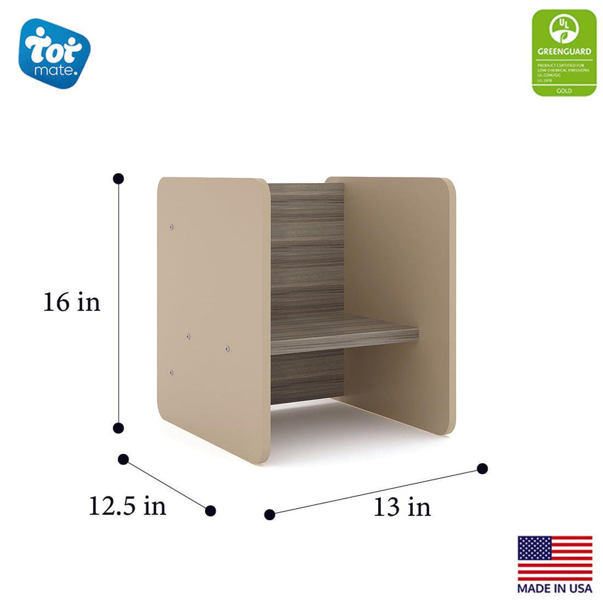 Tot Mate Versatile 3 - in - 1 Multi - Height Flip Activity Cube 13"W x 12.5"D x 15"H Unassemble (TOT - TM2137R) - SchoolOutlet