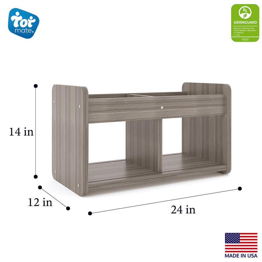 Tot Mate Small Book and Toy Organizer with Clear Viewing Panels 24"W x 12"D x 14"H Assembled (TOT - TM2181A) - SchoolOutlet