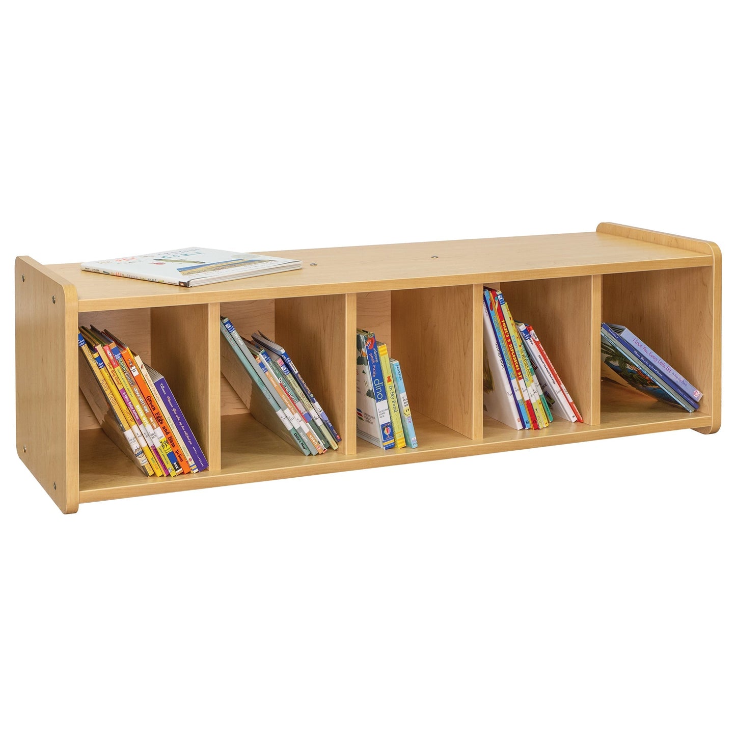 Tot Mate 5 - Compartment Book Cubby Bench with Integrated Seating 46"W x 15"D x 14"H Assembled (TOT - TM2185A) - SchoolOutlet