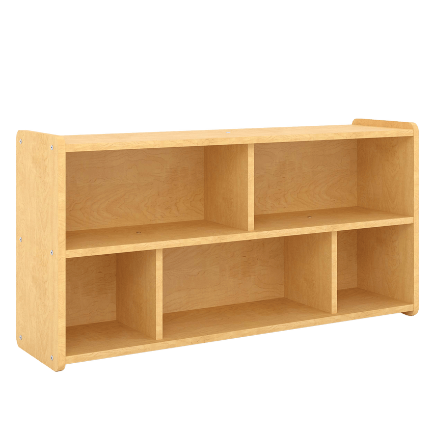 Tot Mate Pre - Assembled 5 - Compartment Daycare Cube Storage Shelf 46"W x 12"D x 23.5"H (TOT - TM2201A) - SchoolOutlet