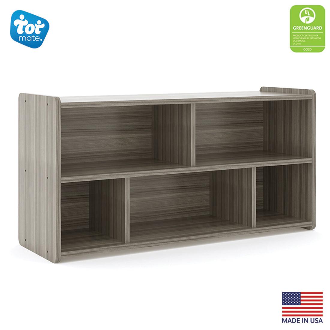 Tot Mate 5 - Compartment Daycare Cube Storage Shelf 46"W x 15"D x 23.5"H Assembled (TOT - TM2202A) - SchoolOutlet