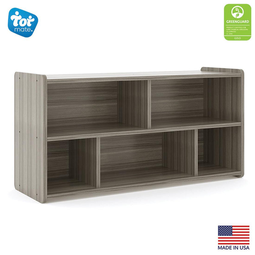 Tot Mate 5 - Compartment Daycare Cube Storage Shelf 46"W x 15"D x 23.5"H Assembled (TOT - TM2202A) - SchoolOutlet