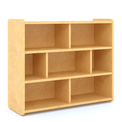 Tot Mate Pre-Assembled 7-Compartment Small Kids' Cube Storage Shelf 36"W x 12"D x 30"H (TOT-TM2207A)