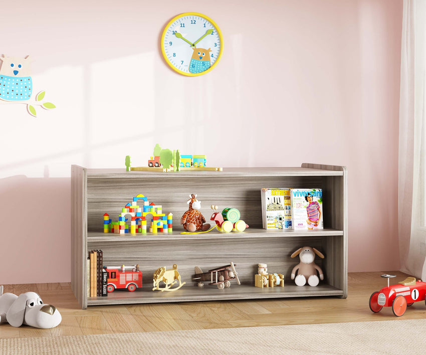 Tot Mate 2 - Level Double - Sided Toddler Island Storage Shelf 46"W x 23.5"D x 23.5"H Assembled (TOT - TM2224A) - SchoolOutlet