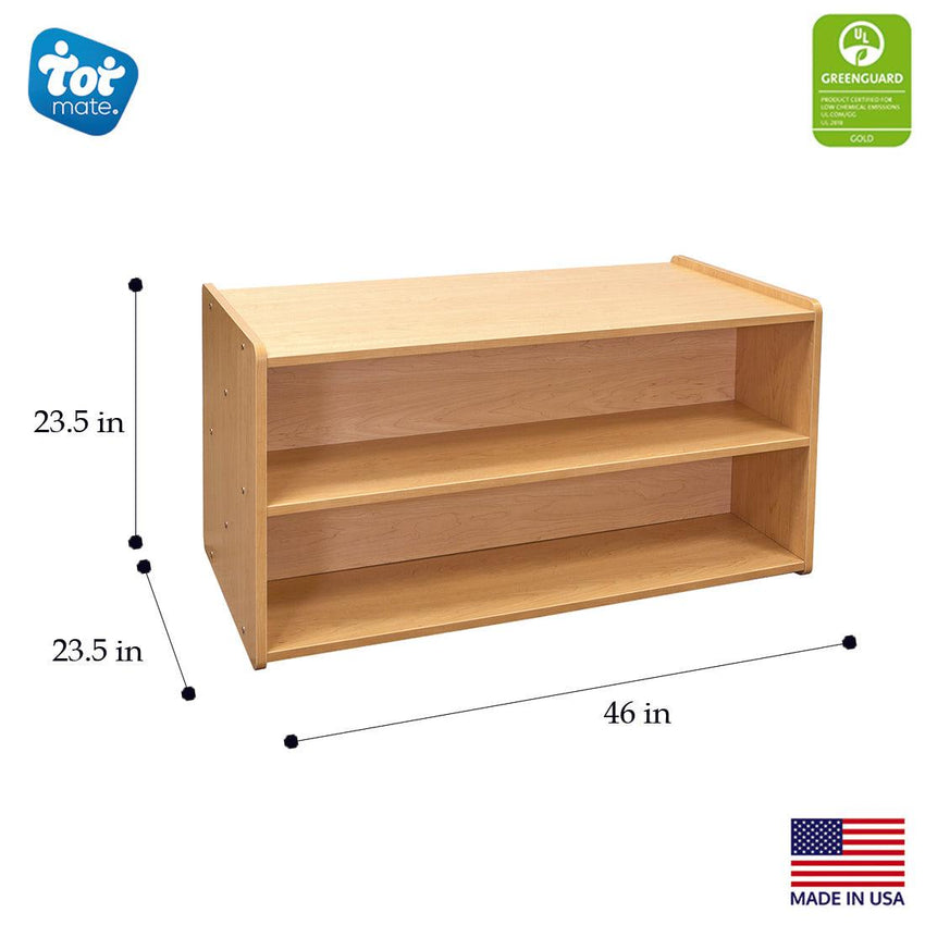 Tot Mate 2 - Level Double - Sided Toddler Island Storage Shelf 46"W x 23.5"D x 23.5"H Unassemble (TOT - TM2224R) - SchoolOutlet