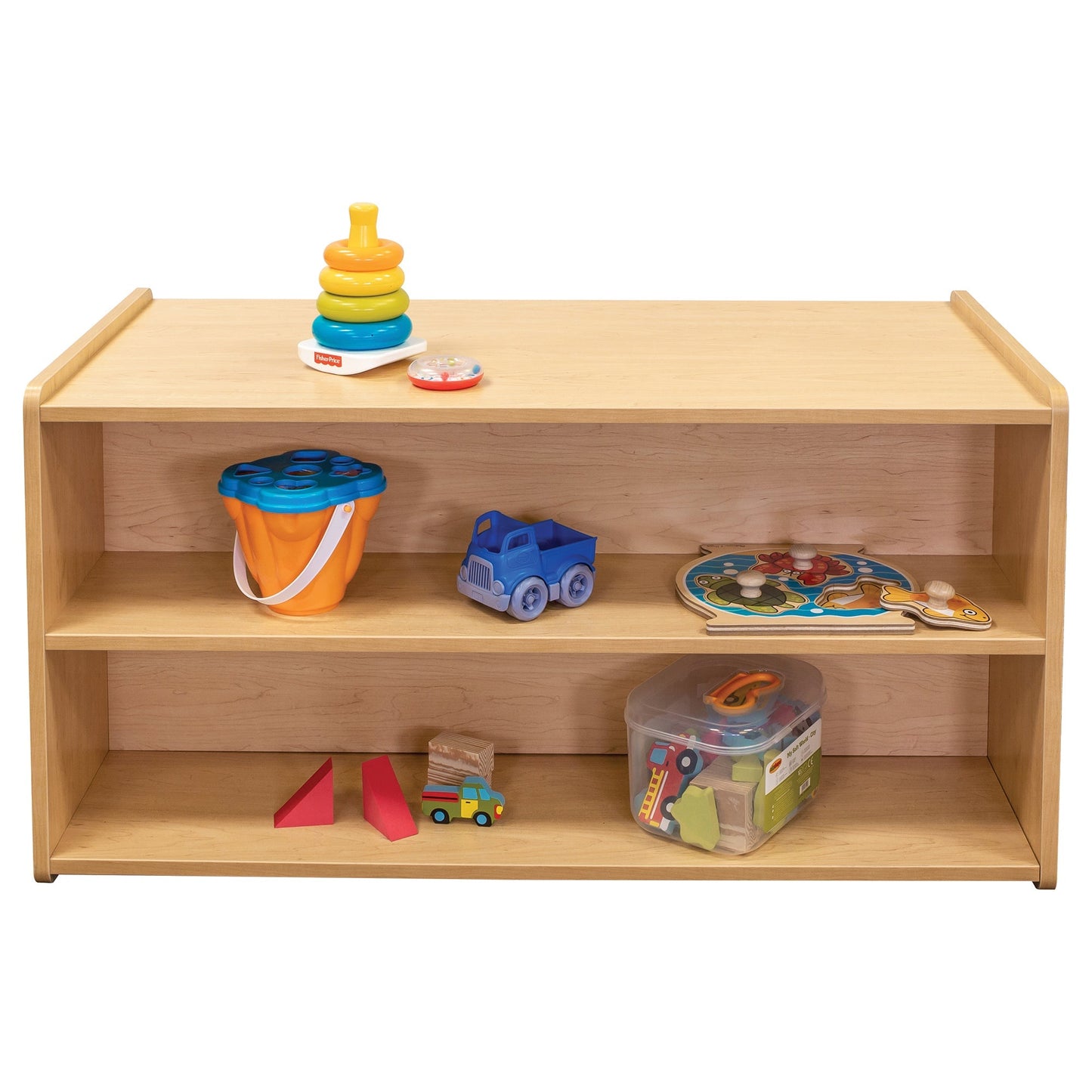 Tot Mate 2 - Level Double - Sided Toddler Island Storage Shelf 46"W x 23.5"D x 23.5"H Unassemble (TOT - TM2224R) - SchoolOutlet