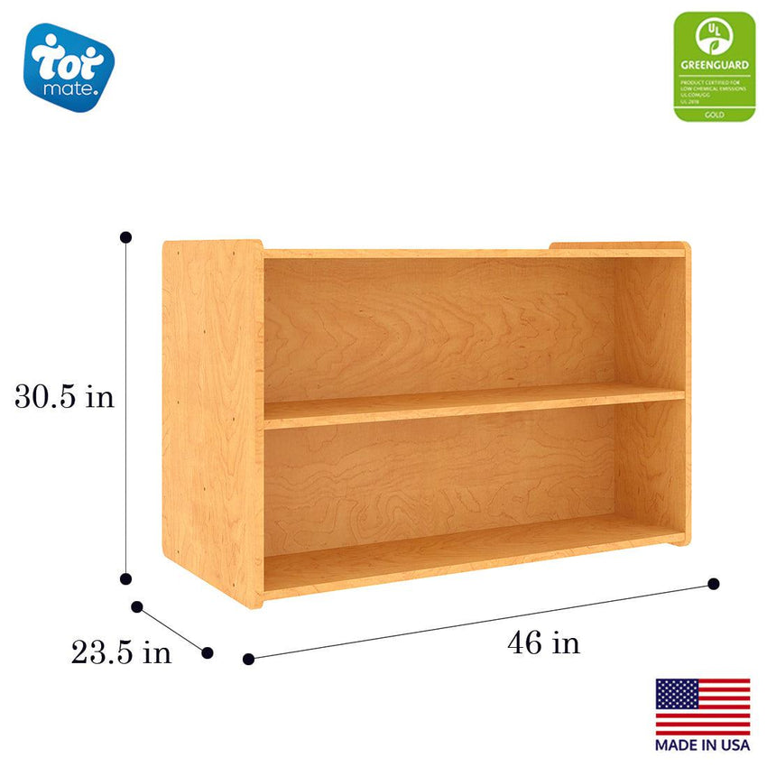 Tot Mate 2 - Level Double - Sided Preschool Island Storage Shelf 46"W x 23.5"D x 30.5"H Assembled (TOT - TM2226A) - SchoolOutlet