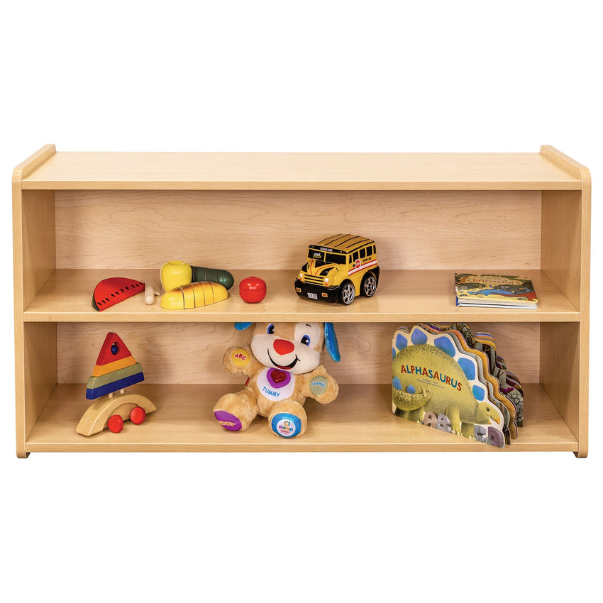 Tot Mate Large 2 - Tier Toddler Open Storage Shelf 46"W x 15"D x 23.5"H Unassemble (TOT - TM2302R) - SchoolOutlet