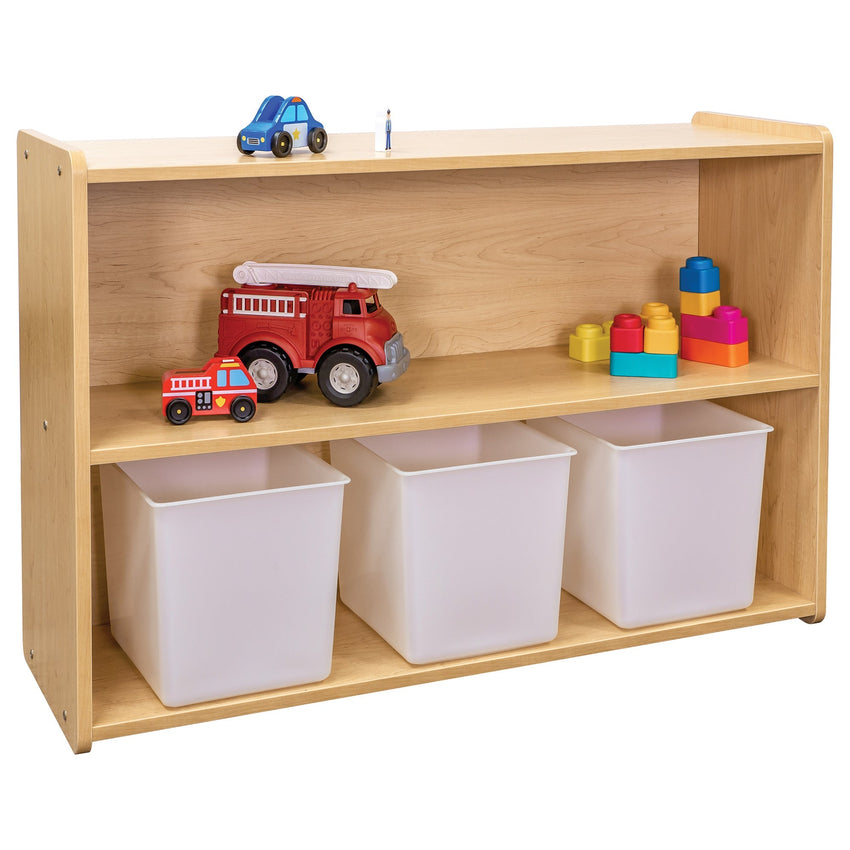 Tot Mate Large 2 - Tier Preschool Open Storage Shelf 46"W x 15"D x 30.5"H Unassemble (TOT - TM2304R) - SchoolOutlet