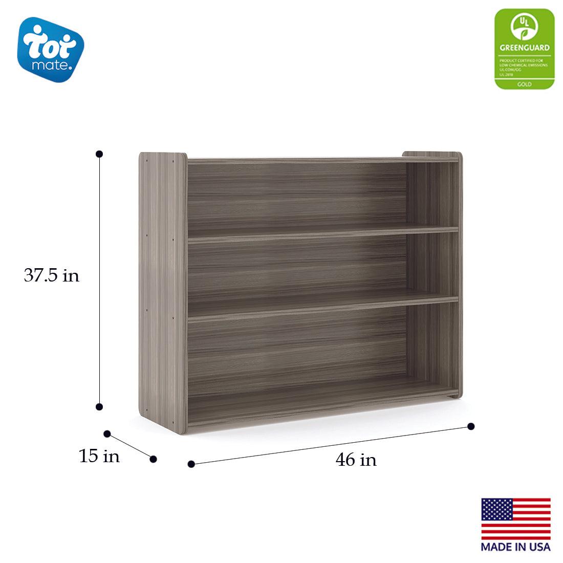 Tot Mate Large 3 - Tier School - Age Open Storage Shelf 46"W x 15"D x 37.5"H Unassemble (TOT - TM2306R) - SchoolOutlet