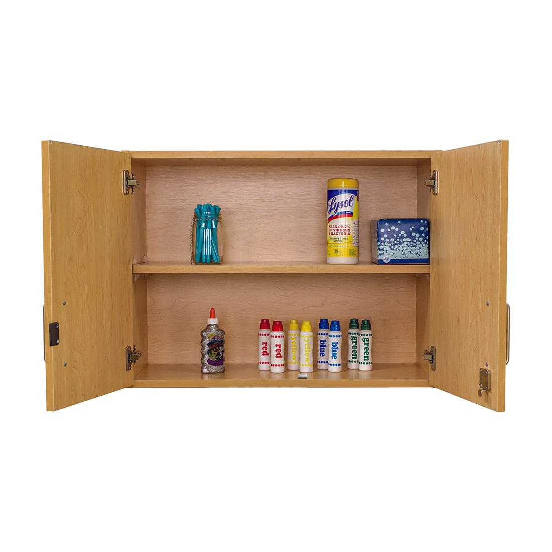 Tot Mate Small 2 - Level Locking Wall Storage Cabinet 30"W x 14.5"D x 22.5"H Unassemble (TOT - TM2313R) - SchoolOutlet