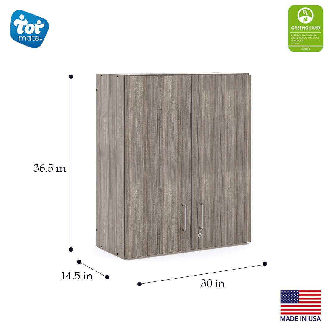 Tot Mate Medium 3 - Level Locking Wall Storage Cabinet 30"W x 12.5"D x 36.5"H Unassemble (TOT - TM2317R) - SchoolOutlet