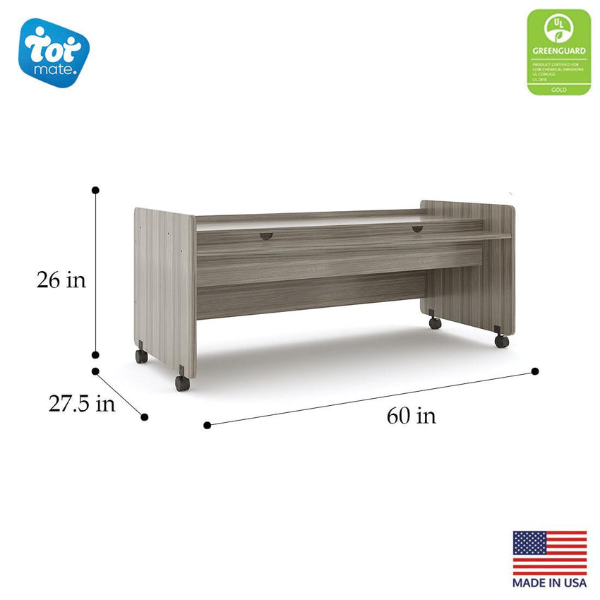 Tot Mate Multi - Level Double Mobile Technology and Activity Desk 60"W x 27.5"D x 26"H Assembled (TOT - TM2325A) - SchoolOutlet
