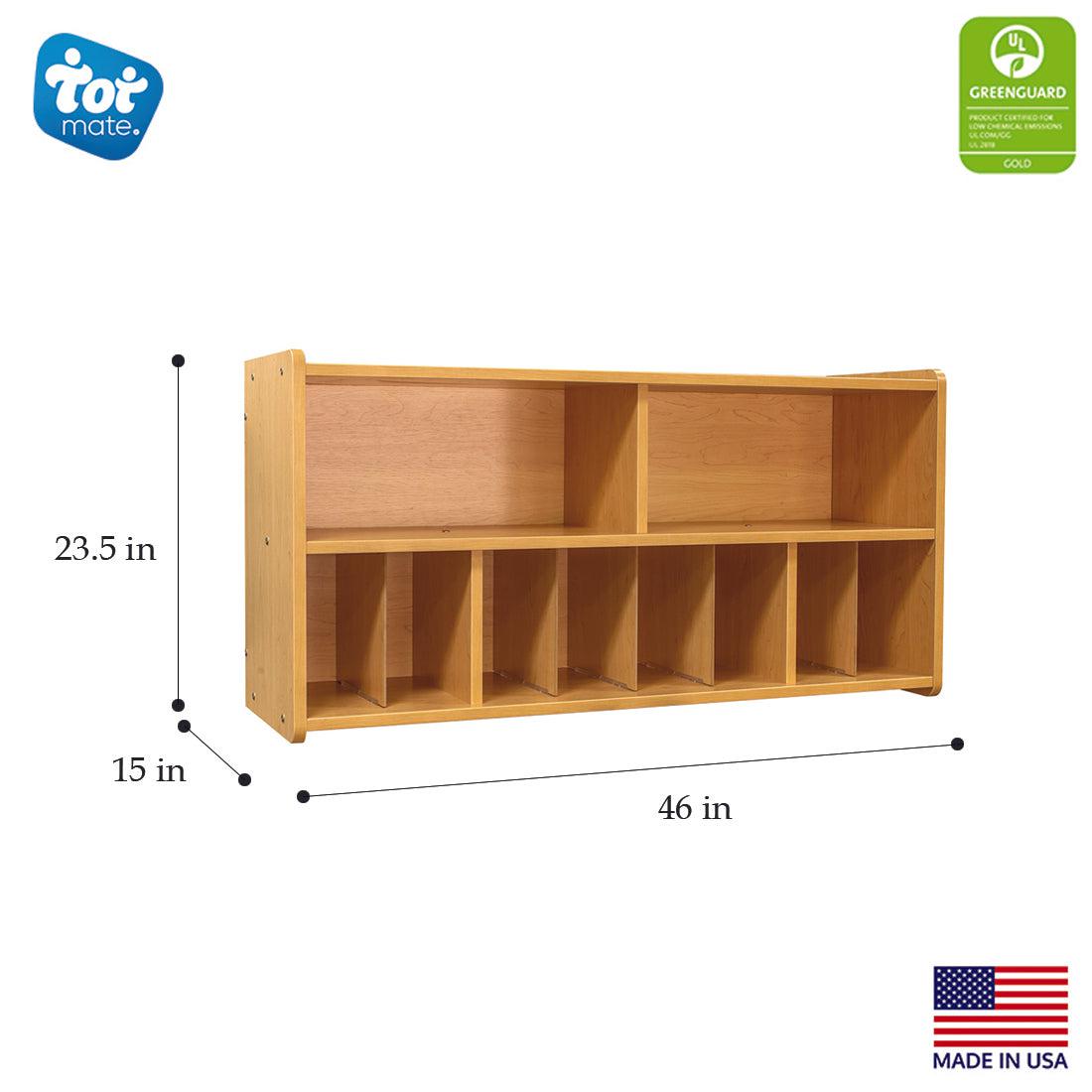 Tot Mate Multi - Compartment Wall Diaper Storage Cabinet 46"W x 15"D x 23.5"H Assembled (TOT - TM2336A) - SchoolOutlet