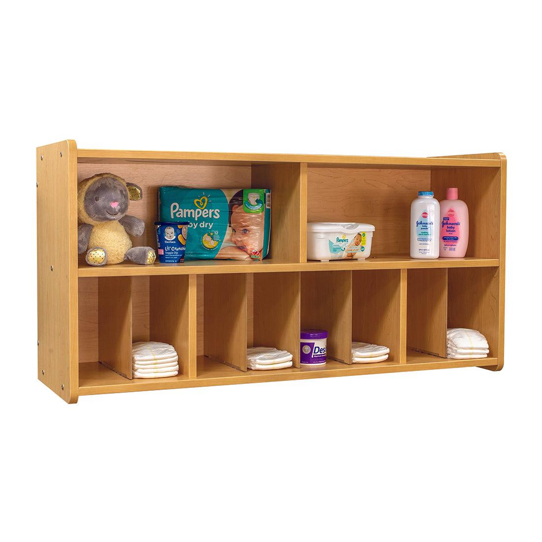 Tot Mate Multi - Compartment Wall Diaper Storage Cabinet 46"W x 15"D x 23.5"H Unassemble (TOT - TM2336R) - SchoolOutlet