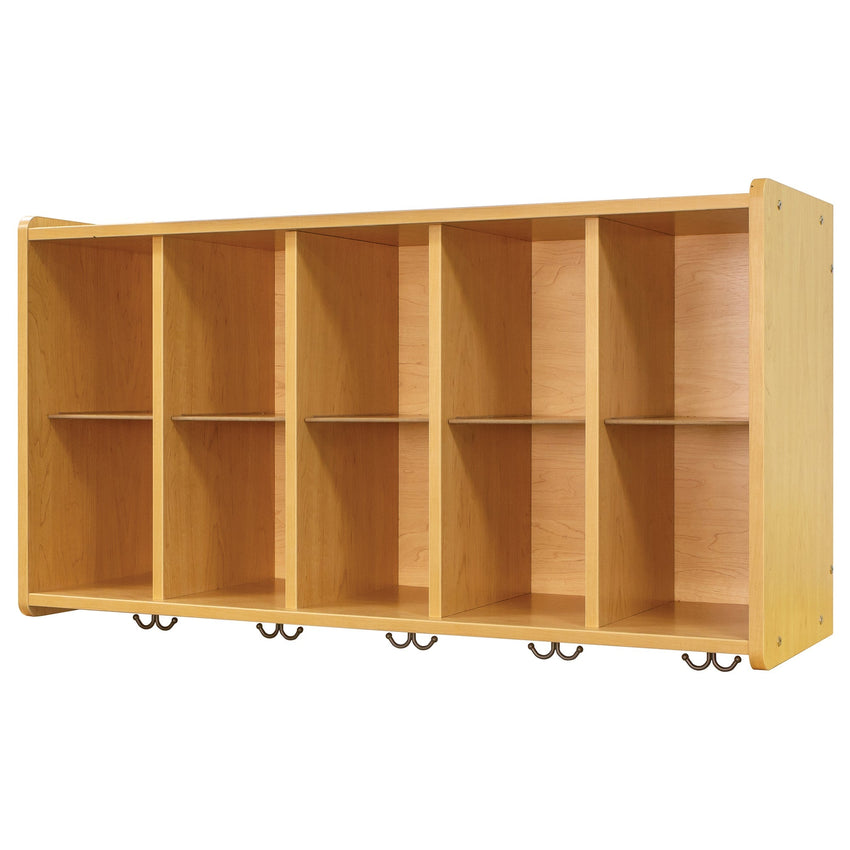 Tot Mate Customizable 10 - Compartment Wall Storage Cubbies with Hooks 46"W x 15"D x 26"H Assembled (TOT - TM2410A) - SchoolOutlet