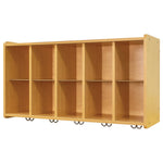 Tot Mate Customizable 10 - Compartment Wall Storage Cubbies with Hooks 46