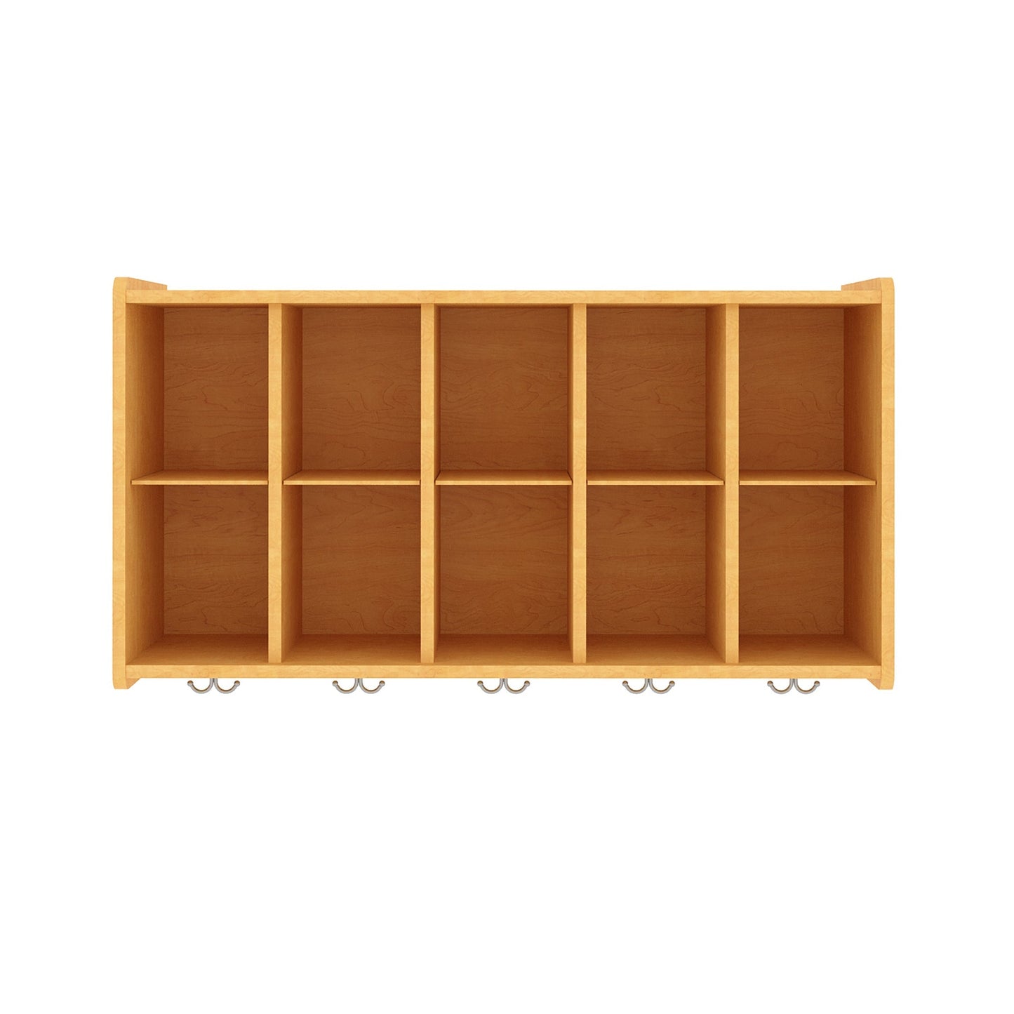 Tot Mate Customizable 10 - Compartment Wall Storage Cubbies with Hooks 46"W x 15"D x 26"H Assembled (TOT - TM2410A) - SchoolOutlet