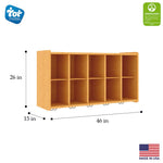 Tot Mate Customizable 10 - Compartment Wall Storage Cubbies with Hooks 46