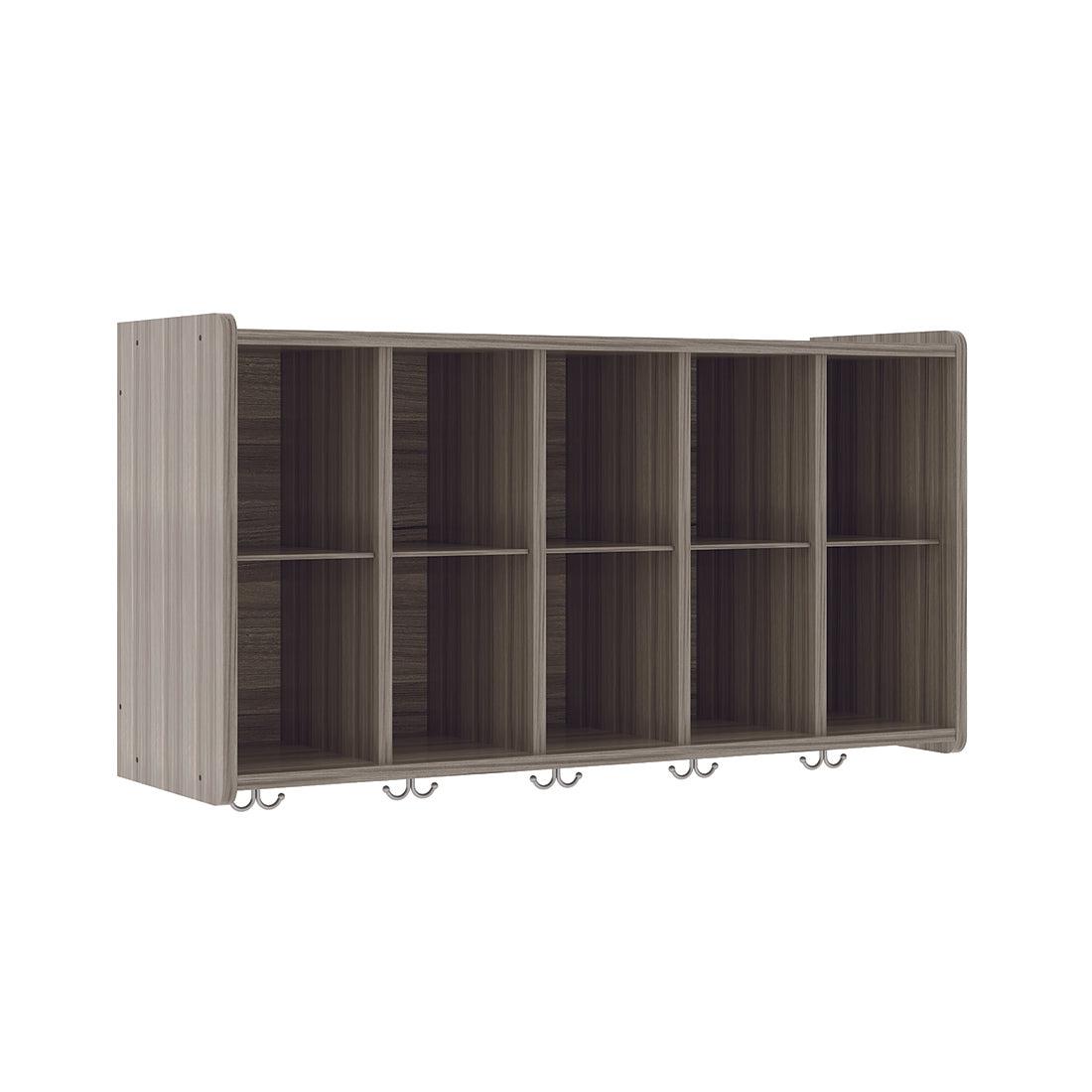 Tot Mate Customizable 10 - Compartment Wall Storage Cubbies with Hooks 46"W x 15"D x 26"H Unassemble (TOT - TM2410R) - SchoolOutlet
