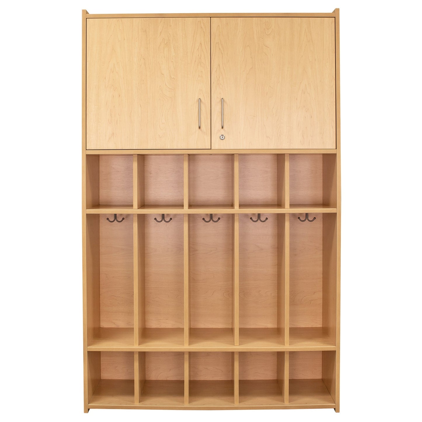 Tot Mate 4 - Tier Kids' Locker with Locking Cabinet & Shoe Cubbies 46"W x 15"D x 71.5"H (TOT - TM2431A) - SchoolOutlet