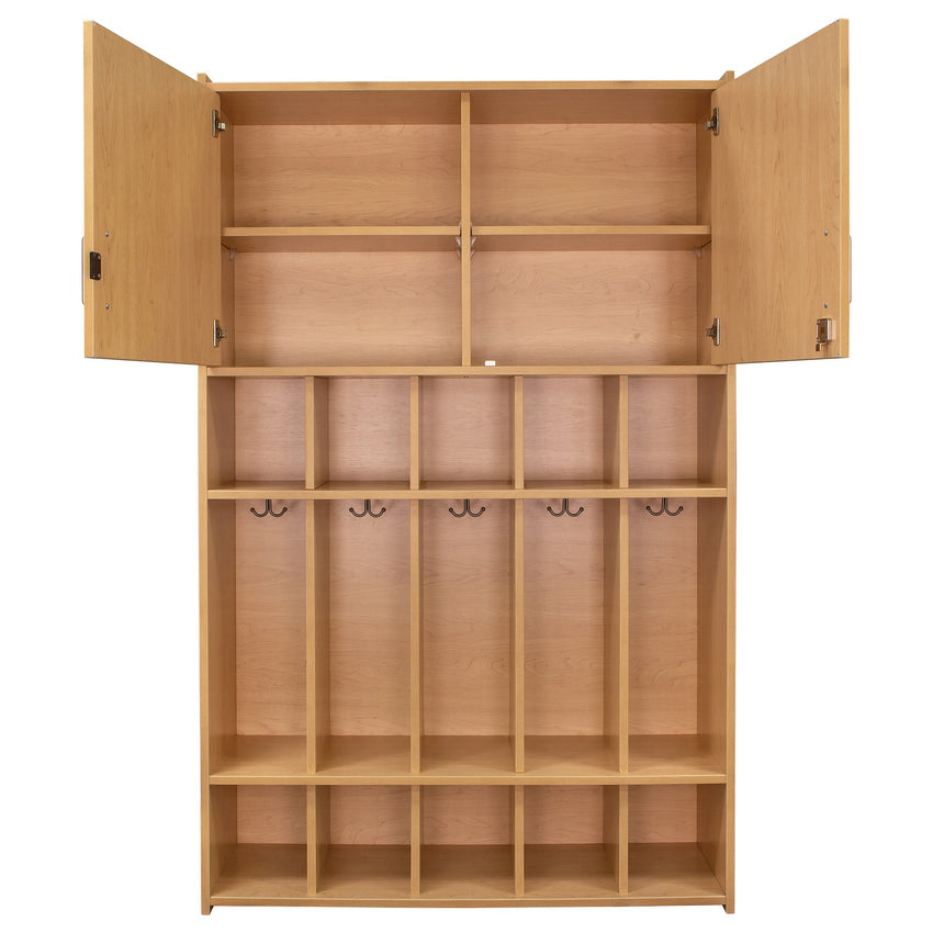 Tot Mate 4 - Tier Kids' Locker with Locking Cabinet & Shoe Cubbies 46"W x 15"D x 71.5"H (TOT - TM2431A) - SchoolOutlet