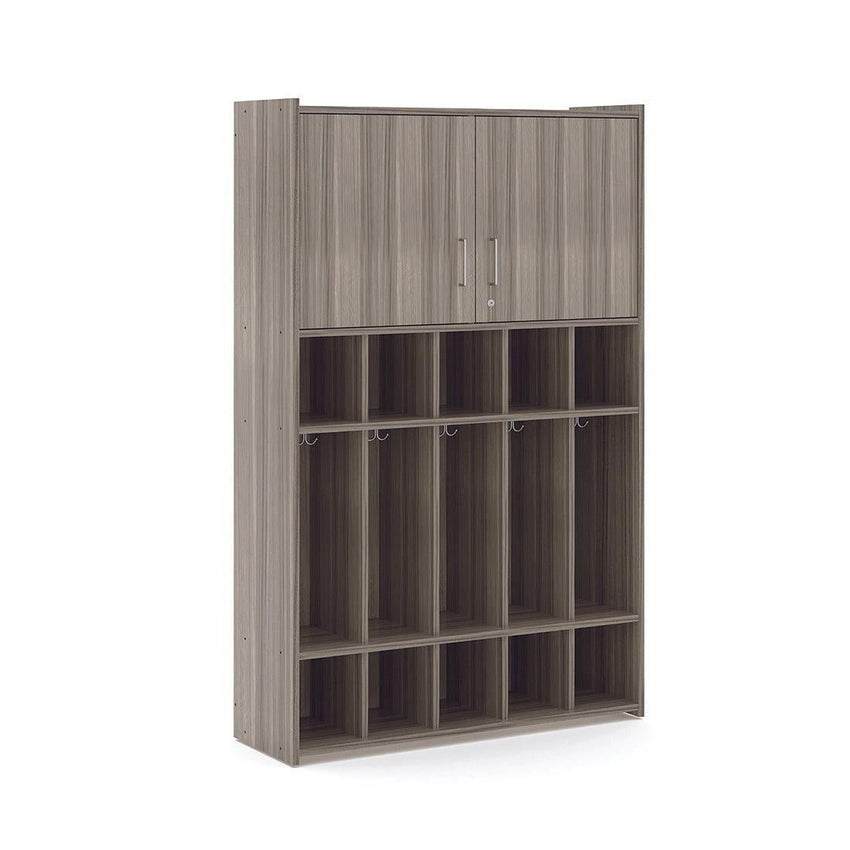 Tot Mate 4 - Tier Kids' Locker with Locking Cabinet & Shoe Cubbies 46"W x 15"D x 71.5"H (TOT - TM2431A) - SchoolOutlet