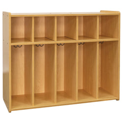 Tot Mate 2-Tier Toddler Floor Locker with 5 Sections & Cubbies 46"W x 15"D x 37.5"H Assembled (TOT-TM2432A)