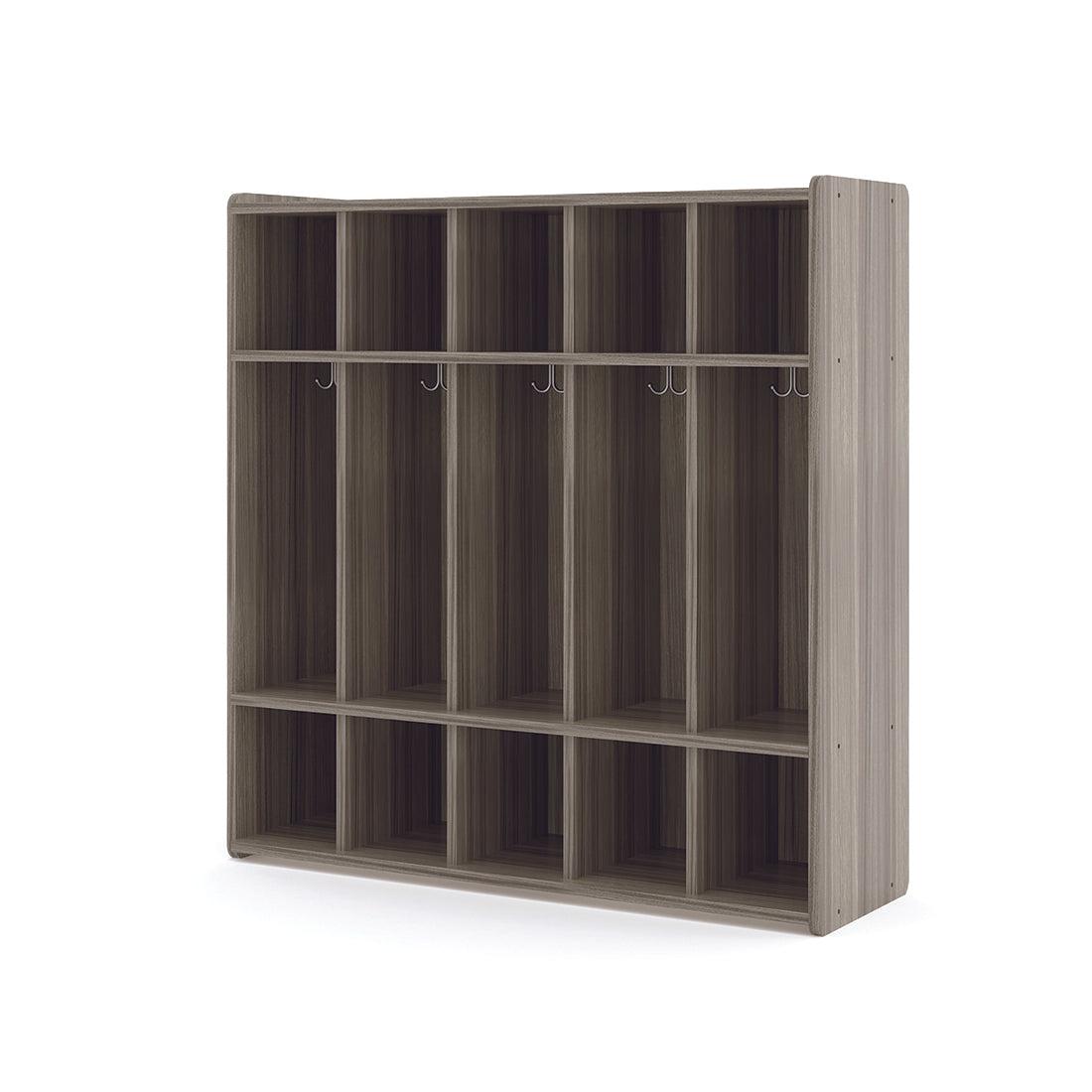 Tot Mate 3 - Tier Preschool Floor Locker with 5 Sections & Shoe Cubbies 46"W x 15"D x 47.5"H Assembled (TOT - TM2433A) - SchoolOutlet