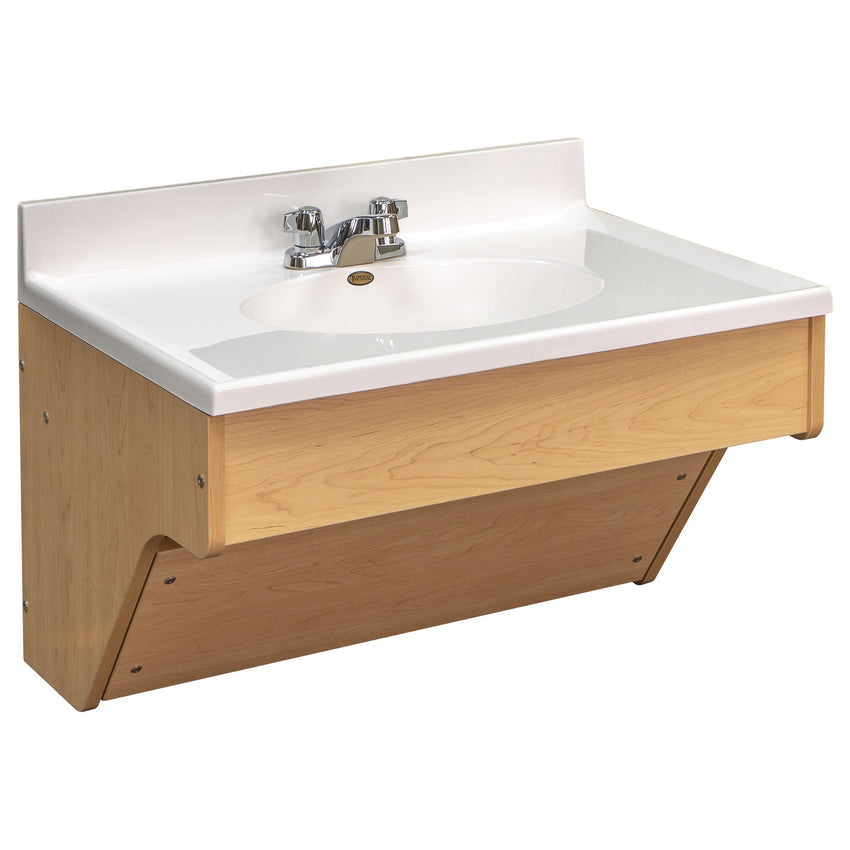 Tot Mate Kids' Wall - Mount Bathroom Vanity with Sink 31"W x 21"D x 21.5"H (TOT - TM8360R) - SchoolOutlet