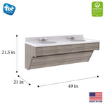 Tot Mate Kids' Wall - Mount Double Bathroom Vanity with Sink 49